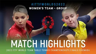 Highlights | Bernadette Szocs (ROU) vs Matilda Hansson (SWE) | WT Grps | #ITTFWorlds2022