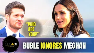 Meghan IGNORED by Michael Buble! . . . and by the look on her face, she's MAD!