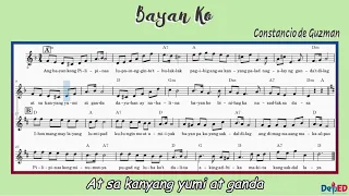 BAYAN KO | Constancio de Guzman | Music Lesson | Music Sheet | Notation