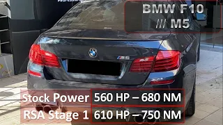 BMW F10 M5 | RSA Motorsports Stage 1 Tune | 100 - 200 km/h Acceleration Test | 610hp 750 NM