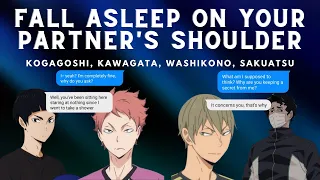 Fall Asleep On Your Partner's Shoulder | Boyfriend challenge (part 2/3) | Sakuatsu, Kogagoshi, ...