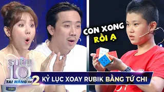 Cậu bé chơi Rubik 'BẰNG 2 TAY 2 CHÂN' suýt 'PHÁ KỶ LỤC' Guiness thế giới khiến Trấn Thành kinh ngạc