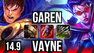 GAREN vs VAYNE (TOP) | 46k DMG, Legendary, 18/5/8 | EUW Grandmaster | 14.9