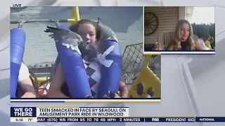 Teen hit by seagull on SpringShot ride at amusement park relives the viral moment