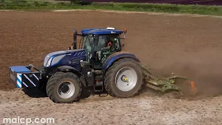 A W Rusling's New Holland Blue Power T7.270 with Amazone Catros 4000 cultivator