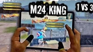 M24 KING 🤴 1 VS 3 CHALLENGE | 120 GPS HANDCAM | PUBG MOBILE