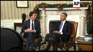 Obama meets Netherlands PM, comments Iran