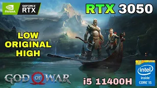 God of War - RTX 3050 Laptop + i5-11400H - 1080P Low/Original/High Settings