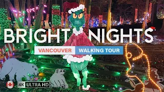 🇨🇦 [4K] Bright Nights in Stanley Park | Mr Grinch | Walking Tour Vancouver | Christmas Lights | Xmas