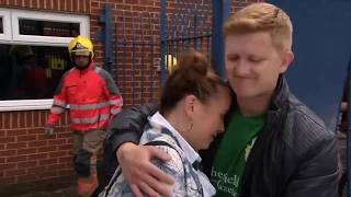 Coronation Street, 16th October 2019 - Gemma gets stuck in the turnstile at the football stadium