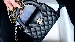 CHANEL MINI SHOPPING BAG BLACK Shiny Aged Calfskin & Gold-Tone Metal Unboxing