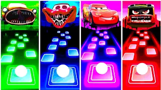 Car Eater vs Lightning Mcqueen Eater vs Cars Lightning Mcqueen vs Bus Eater I Tiles Hop EDM Rush