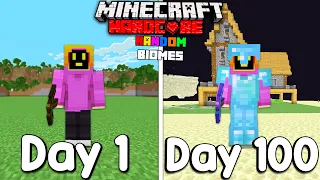 I Survived 100 Days In Random Biomes In Minecraft Hardcore!