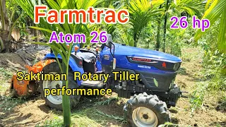 mini tractor / Farmtrac Atom 26 / saktiman Rotary Tiller performance / 4WD / 26 hp / MITSUBISHI