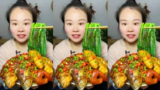 Yummy Spicy Food Mukbang: Braised Big Fish With Sausage And Green Vegetables, Spicy Hot Pot Malatang