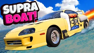 I Turned this SUPRA into a Boat to ESCAPE the Police in BeamNG Drive Mods!