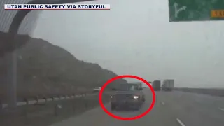 Utah trooper stops wrong-way driver with his patrol car