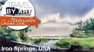 #128 Travel By Art, Ep. 3: Iron Springs, Washington, USA (Watercolor Landscape Tutorial)