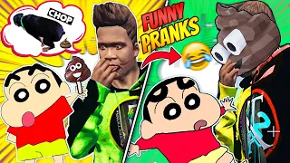 FUNNIEST PRANKS Challenge In GTA 5 | SHINCHAN VS FRANKLIN