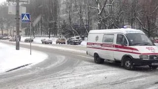 Киев засыпает снегом. Ул. Фрунзе, ул. Викентия Хвойки