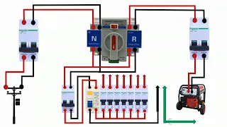 ats single phase wiring diagram|ats to generator connection|