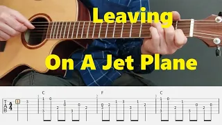 Leaving On A Jet Plane - John Denver -  Easy Fingerstyle Guitar Tutorial tabs and chords