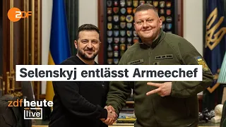 Ukraine: Selenskyj feuert Armeechef Saluschnyj: Was heißt das für den Krieg? | ZDFheute live