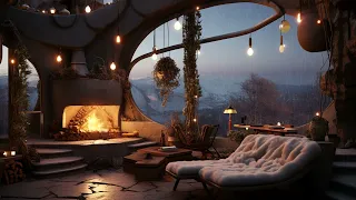 Relaxing Rainstorm And Fireplace Crackles | Mountain Getaway | Rainfall On Windows | Nature Escape