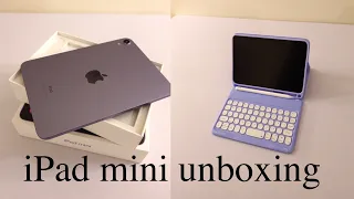 iPad mini 6 (purple) unboxing asmr, apple pencil 2 + accessories