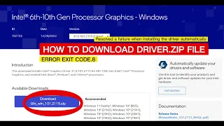 HOW TO DOWNLOAD THE INTEL HD GRAPHICS DRIVER.ZIP FILE #ERROR.EXIT.CODE.8