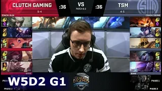 Clutch Gaming vs TSM | Week 5 Day 2 of S8 NA LCS Spring 2018 | CG vs TSM W5D2 G1