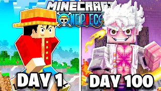 I Survived 100 Days In Minecraft As Gear 5 Luffy