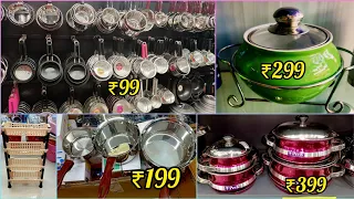 Dmart useful kitchen-ware, spice containers, steel nonstick cookware, household organisers, crockery