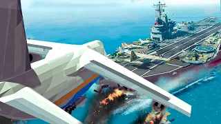 Landings On The Aircraft Carrier - Airplane Crashes! Landings Besiege plane crash