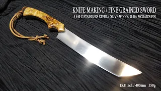 KNIFE MAKING / FINE GRAINED SWORD 수제칼 만들기 #74