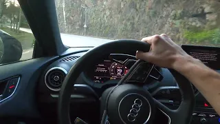 [POV 4K] Spirited Drive Audi RS3! Tuned with pops and bangs! Dangerous trucks on the road!