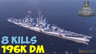 World of WarShips | Buffalo | 8 KILLS | 196K Damage - Replay Gameplay 4K 60 fps