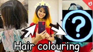 Revealing my Hair colour😍 CRAZY COLOURS💙💚