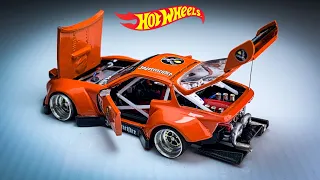 Amazing build  Hot Wheels Porsche 944  jägermeister rear Boxer Engine Mod