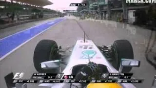 Hamilton enters McLaren's pit