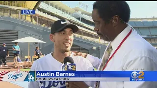Dodgers Fan Throws Pitches Alongside Catcher Austin Barnes During Dodgers All-Access
