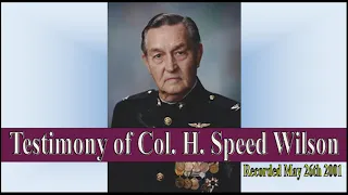 Col. Speed Wilson's Testimony