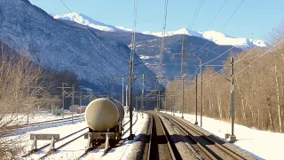 ★ 4K 🇨🇭Brig - Frutigen via Lötschberg base tunnel cab ride [01.2021]