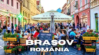 Brasov Romania Walking tour around city centre 4k