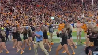 Dancing 'security guard' steals show at football game | NewsNation Live