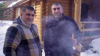 Жареный барашек в казане на костре / рецепт с айвой / Встреча с друзьями с Дагестана