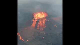 Iceland Volcano Eruption by Drone #Shorts