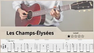 【TAB】Les Champs-Élysées (オー・シャンゼリゼ) - FingerStyle Guitar ソロギター【タブ】