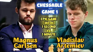 EPIC GAME of Magnus Carlsen against Vladislav Artemiev in Game 1 | Chessable Masters Division 1