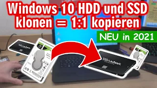 Windows 10 HDD und SSD klonen und 1:1 auf neue kopieren 👍️ Alle Daten und Programme umziehen